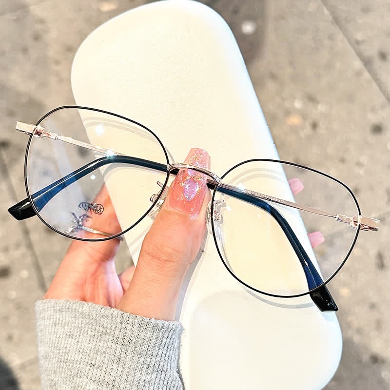 Spykay™ EG26890 Lightweight Round Frame Anti-blue Light Glasses - Black/Golden - image 7