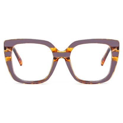 Spykay™ EG26771 Leopard Pattern Square Frame Oversized Glasses