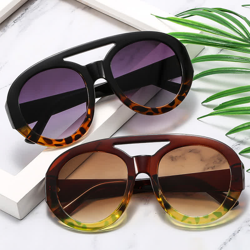 Spykay™ SG60741 Round Frame Double Bridges Oversized Aviator Sunglasses - image 17