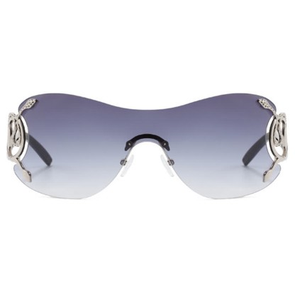 Spykay™ SG60904 Snake Design Temples One-piece Rimless Y2K Sunglasses
