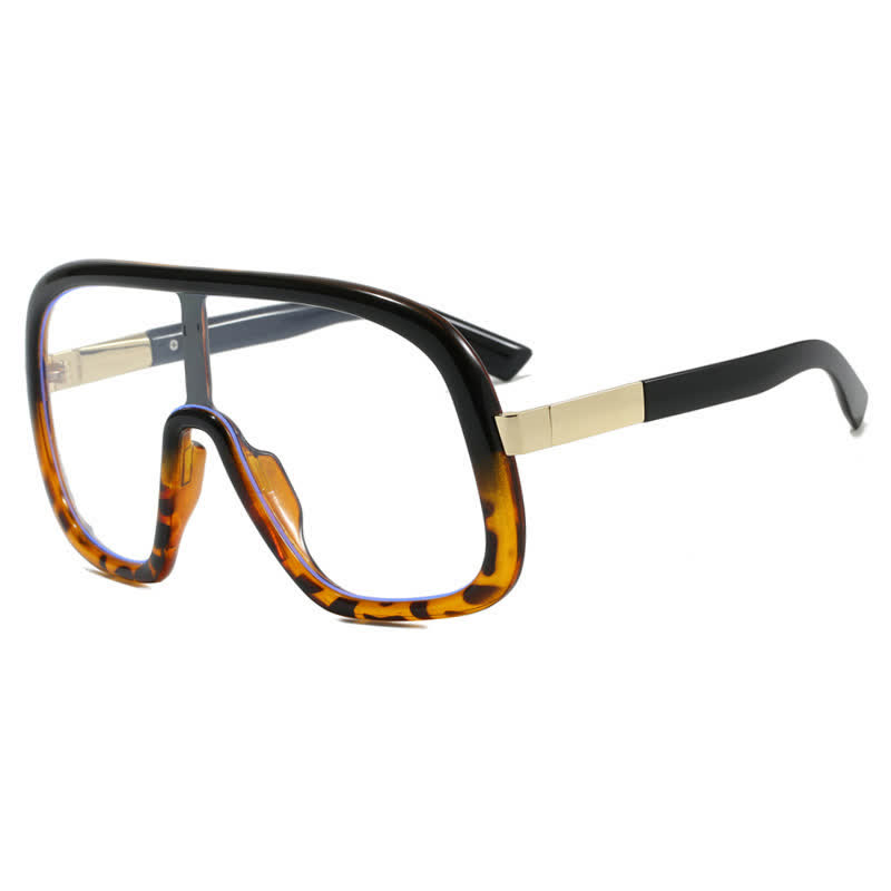 Spykay™ EG26824 Flat Top Double Bridges Oversized Trendy Aviator Glasses - Black/Leopard - image 13