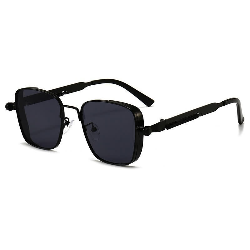 Spykay™ SG61005 Steampunk Square Frame Spring Temples Retro Sunglasses - Black - image 8
