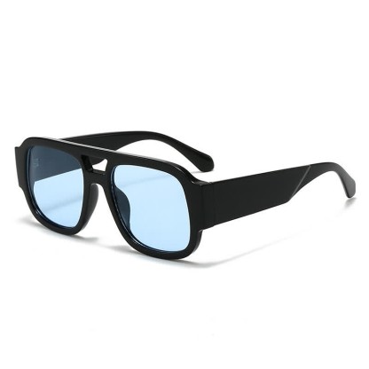 Spykay™ SG61016 Square Frame Double Bridges Classic Thick Sunglasses - Black/Blue - image 20