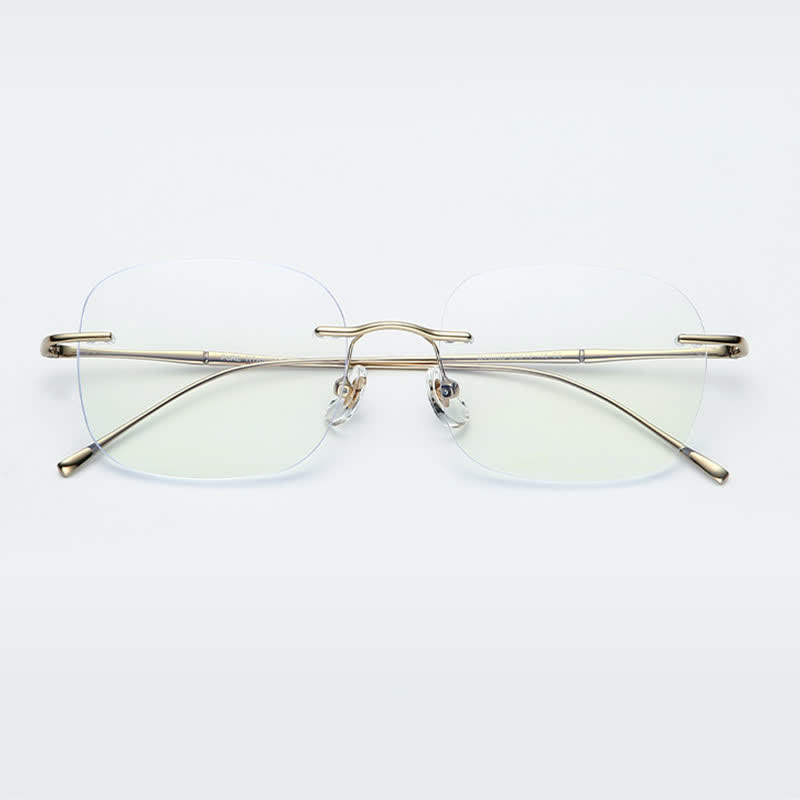 Spykay™ EG26850 Square Titanium Frame Anti-blue Light Hipster Rimless Glasses - image 10
