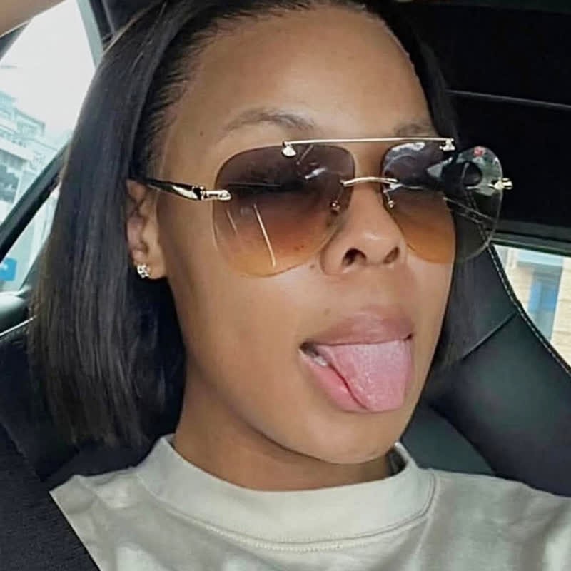 Spykay™ SG60888 Rimless Double Bridges Retro Aviator Sunglasses