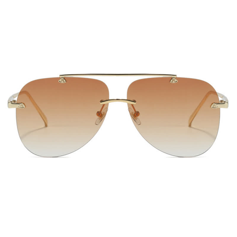 Spykay™ SG60888 Rimless Double Bridges Retro Aviator Sunglasses