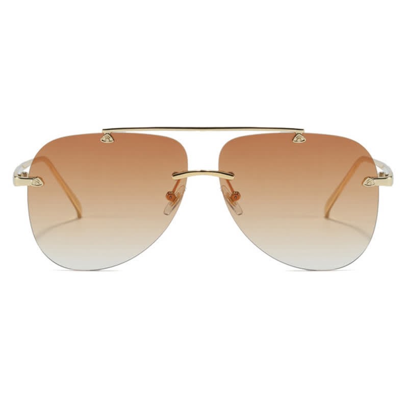 Spykay™ SG60888 Rimless Double Bridges Retro Aviator Sunglasses