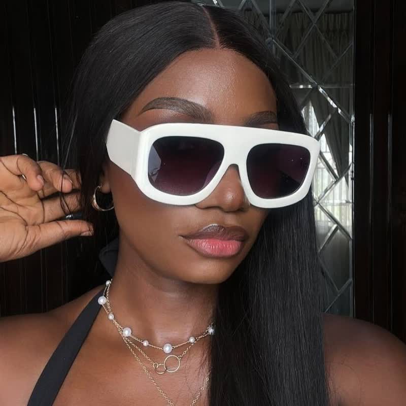 Spykay™ SG60675 Oversized Square Frame Hipster Sunglasses - Beige - image 13