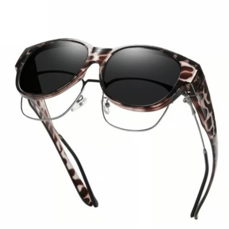Spykay™ SG60901 Polarized Round Frame Driving Sunglasses Fit Over Glasses for Women Men - Grey Leopard - image 16