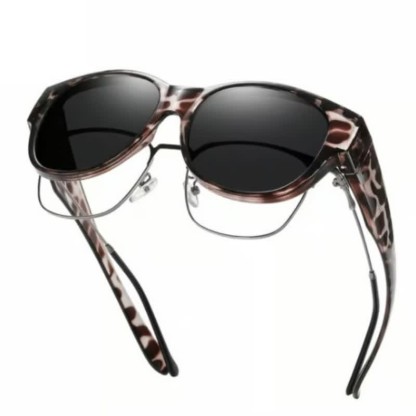 Spykay™ SG60901 Polarized Round Frame Driving Sunglasses Fit Over Glasses for Women Men - Grey Leopard - image 16