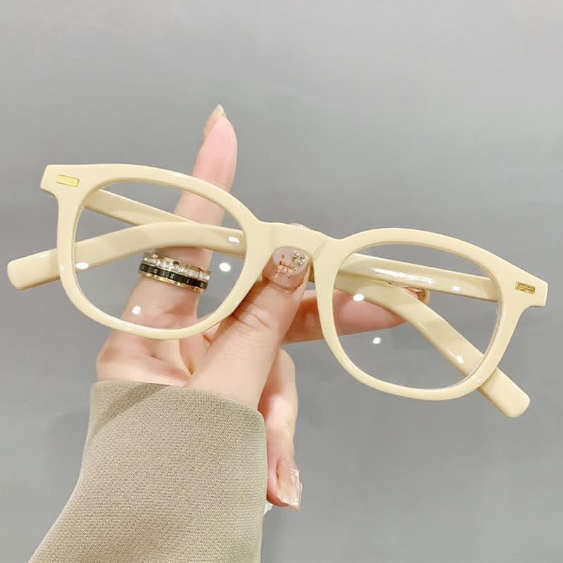 Spykay™ EG26836 Retro Classic Round Frame Anti-blue Light Glasses - Beige - image 5