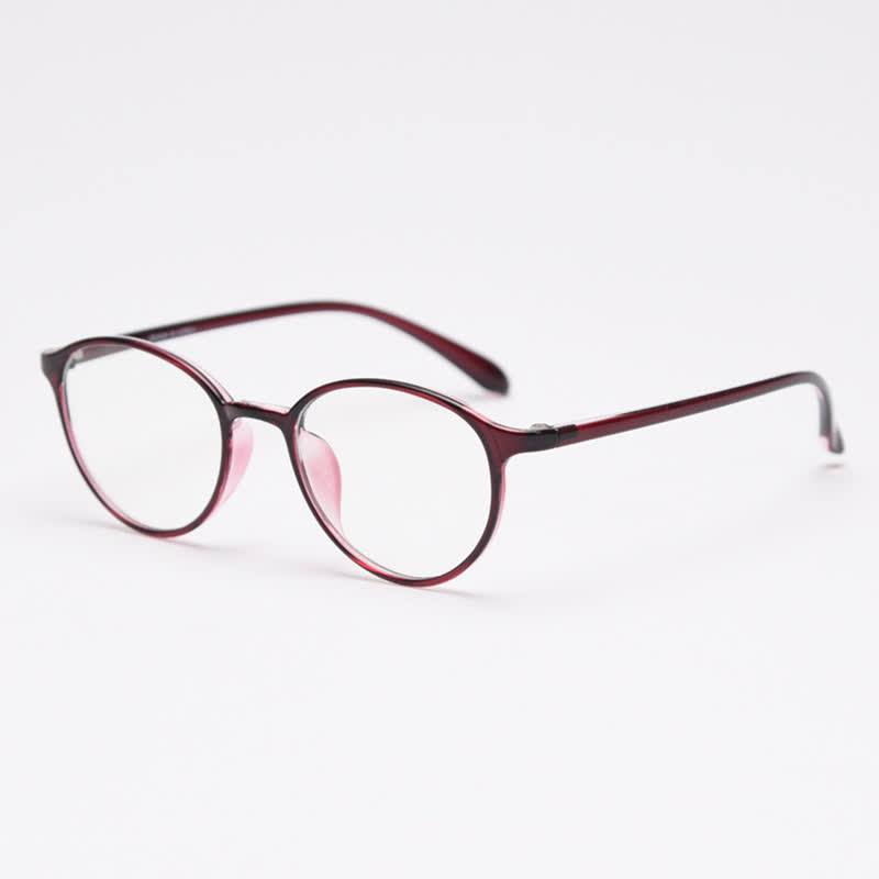 Spykay™ EG26866 Oval Frame Anti-blue Light Simple Classic Lightweight Glasses  - Dark Red - image 6