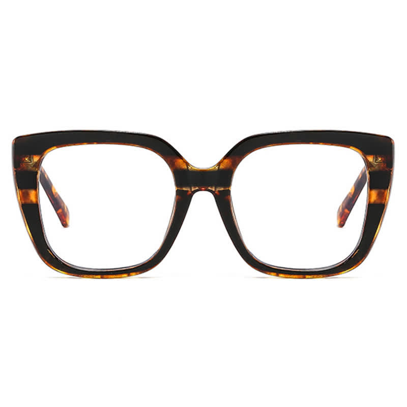 Spykay™ EG26771 Leopard Pattern Square Frame Oversized Glasses