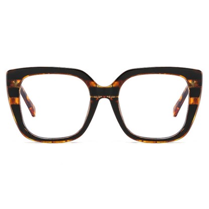 Spykay™ EG26771 Leopard Pattern Square Frame Oversized Glasses