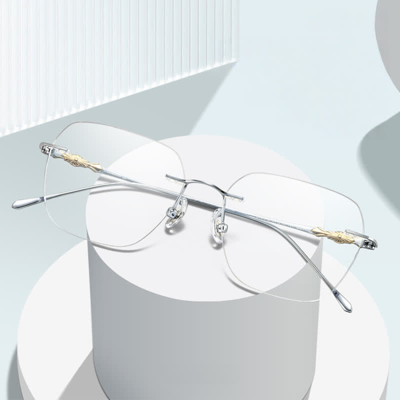 Spykay™ EG26917 Unsiex Retro Chrome Hearts Square Titanium Frame Anti-blue Light Rimless Glasses - image 7