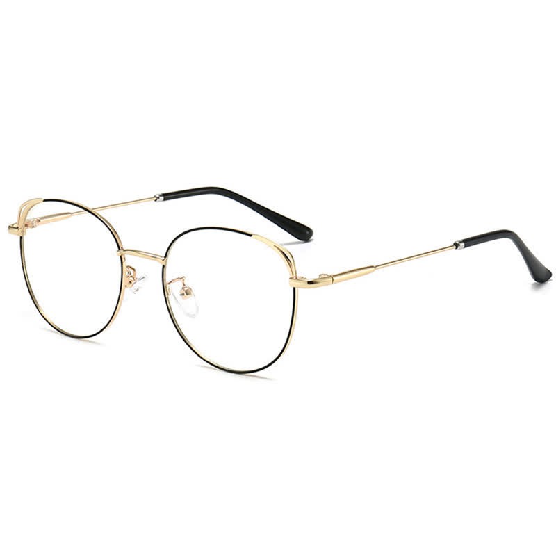 Spykay™ EG26840 Fashion Cat-Eye Metal Oval Frame Anti-blue Light Glasses - Black/Golden - image 11