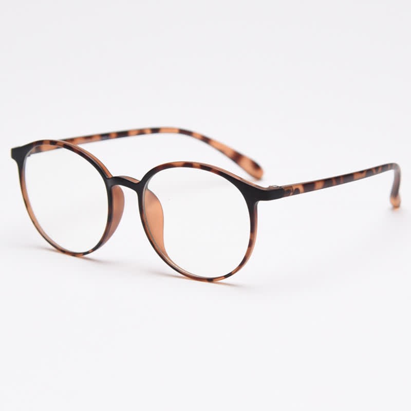 Spykay™ EG26865 Large Round Frame Anti-blue Light Simple Classic Lightweight Glasses  - Leopard - image 11