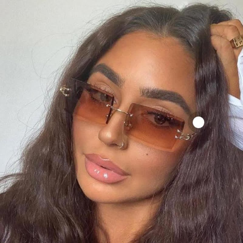 Spykay™ SG60744 Rimless Rectangle Frame Fashion Sunglasses - Wine Red - image 28