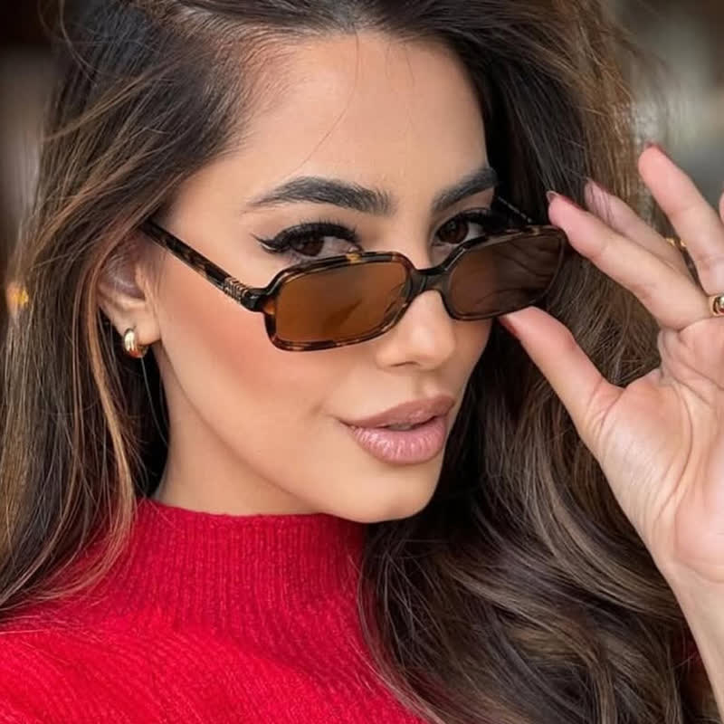 Spykay™ SG60704 Small Rectangle Frames Hipster Sunglasses - Tortoise/Brown - image 9