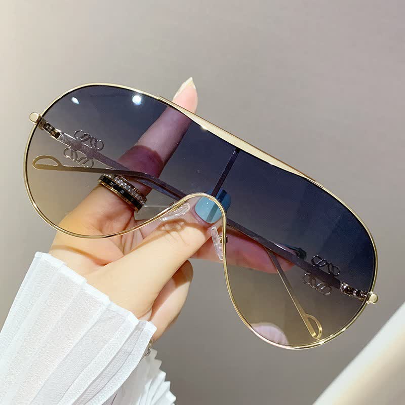 Spykay™ SG60892 Oversized One-piece Aviator Sunglasses