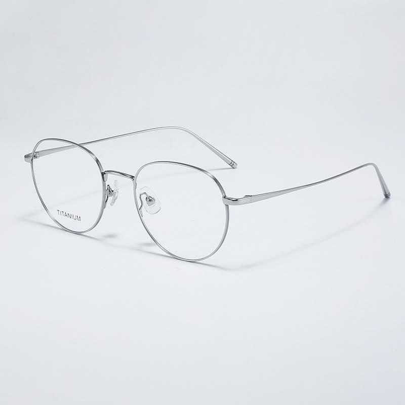 Spykay™ EG26857 Round Titanium Lightweight Frame Anti-blue Light Simple Glasses - Silver - image 7