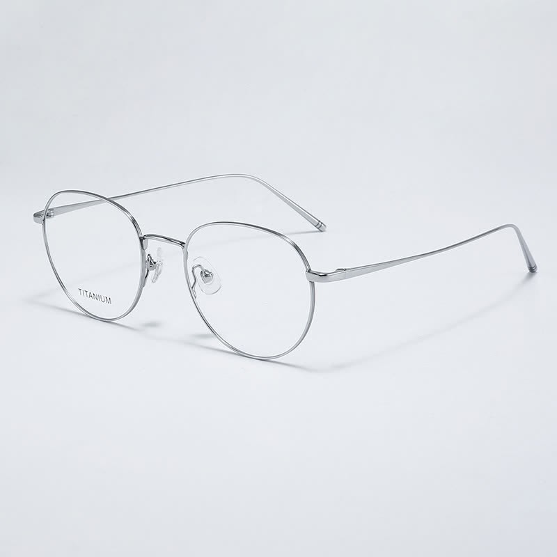 Spykay™ EG26857 Round Titanium Lightweight Frame Anti-blue Light Simple Glasses - Silver - image 7