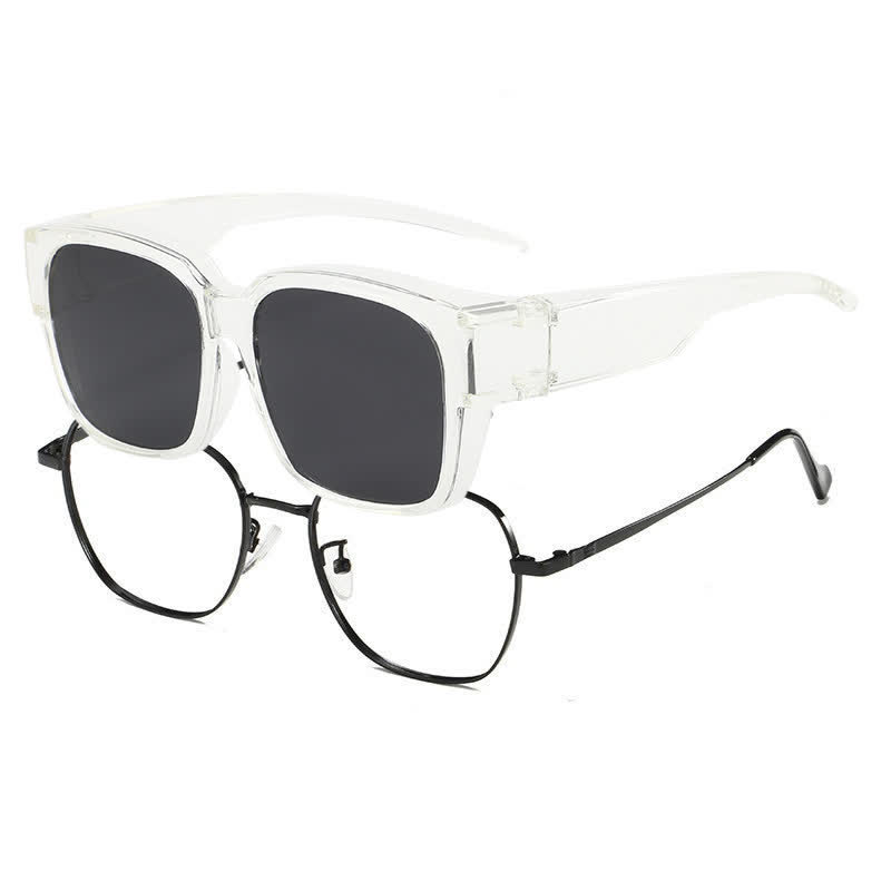 Spykay™ SG60957 Fit Over Glasses Square Frame Polarized Sunglasses for Women Men - Clear - image 11