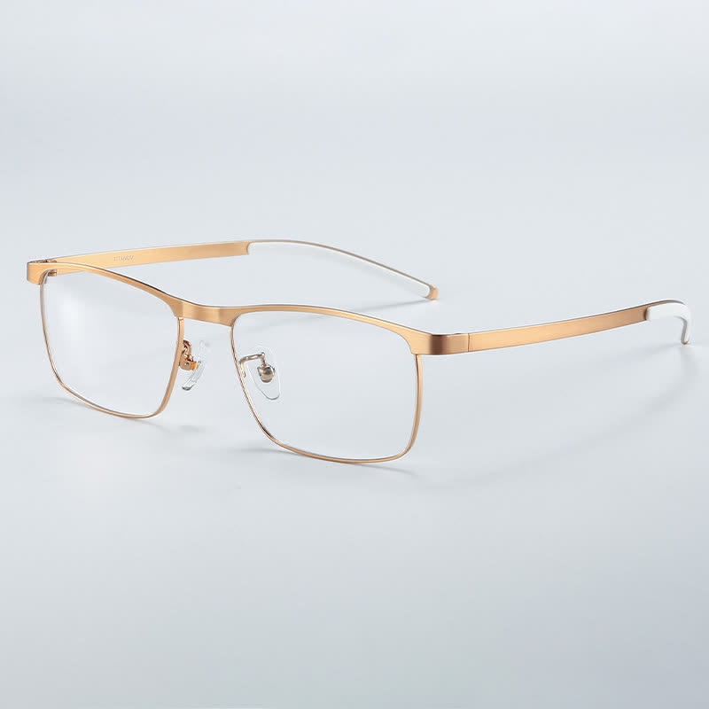 Spykay™ EG26852 Rectangle Titanium Frame Anti-blue Light Classic Glasses - Golden - image 6