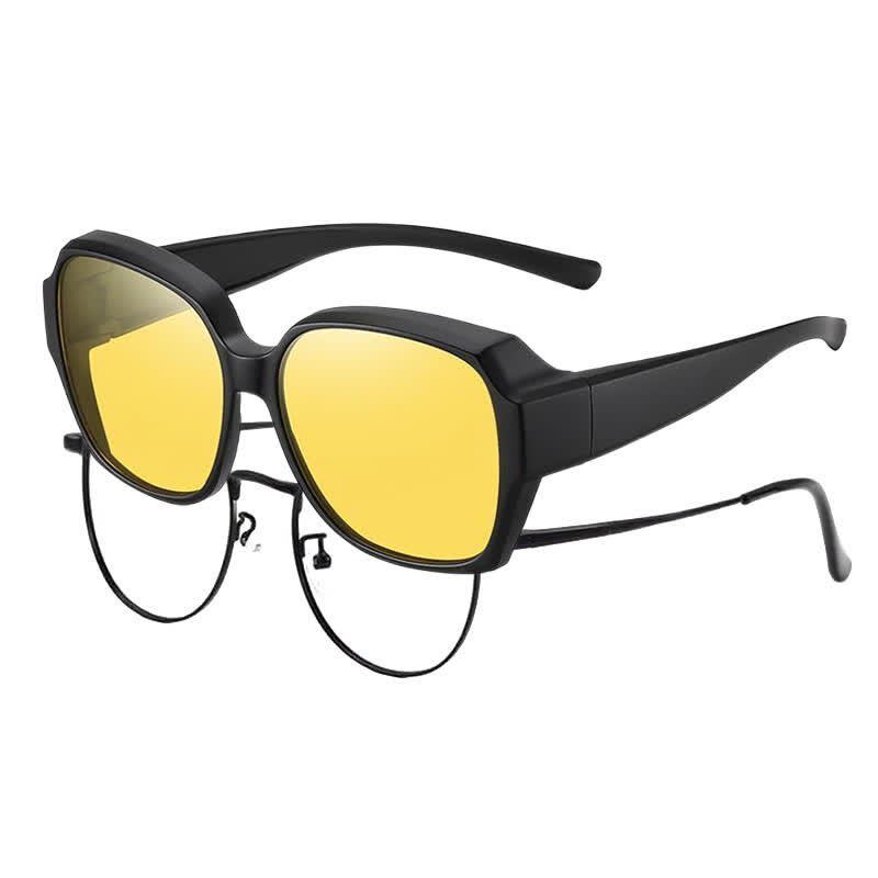 Spykay™ SG60859 Square Frame Polarized Driving Sunglasses Fit Over Glasses for Nearsighted People - Yellow - Polarized - image 29