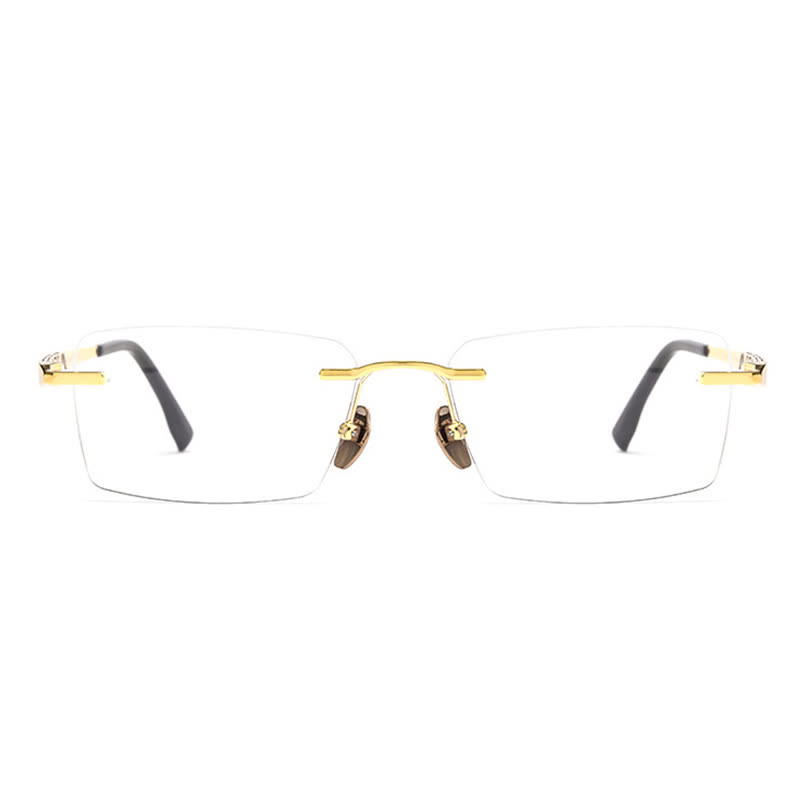 Spykay™ EG26903 Retro Simple Rectangle Frame Anti-blue Light Hipster Rimless Glasses - image 8