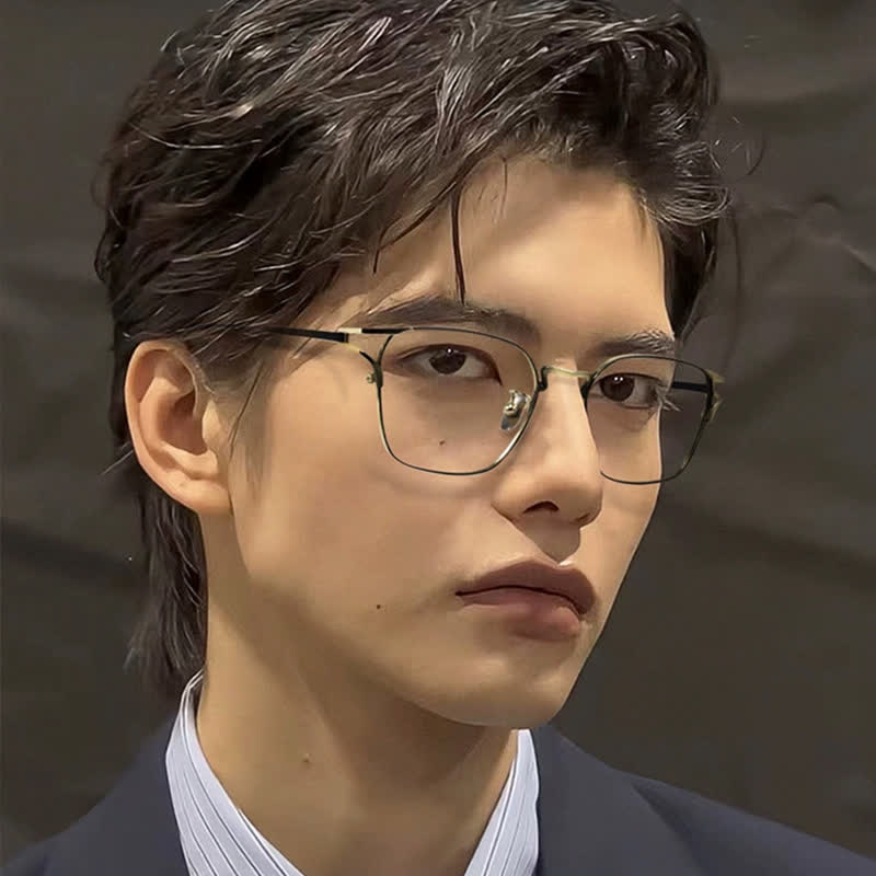 Spykay™ EG26846 Lightweight Titanium Square Frame Anti-blue Light Simple Glasses - image 7