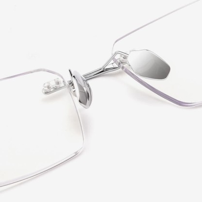 Spykay™ EG26903 Retro Simple Rectangle Frame Anti-blue Light Hipster Rimless Glasses - image 11