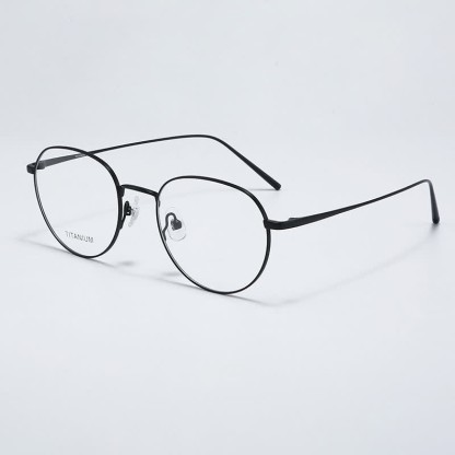 Spykay™ EG26857 Round Titanium Lightweight Frame Anti-blue Light Simple Glasses - Black - image 9