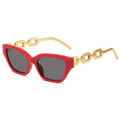 Spykay™ SG60953 Retro Cat-Eye Chain Temples Trendy Sunglasses - Red - image 11