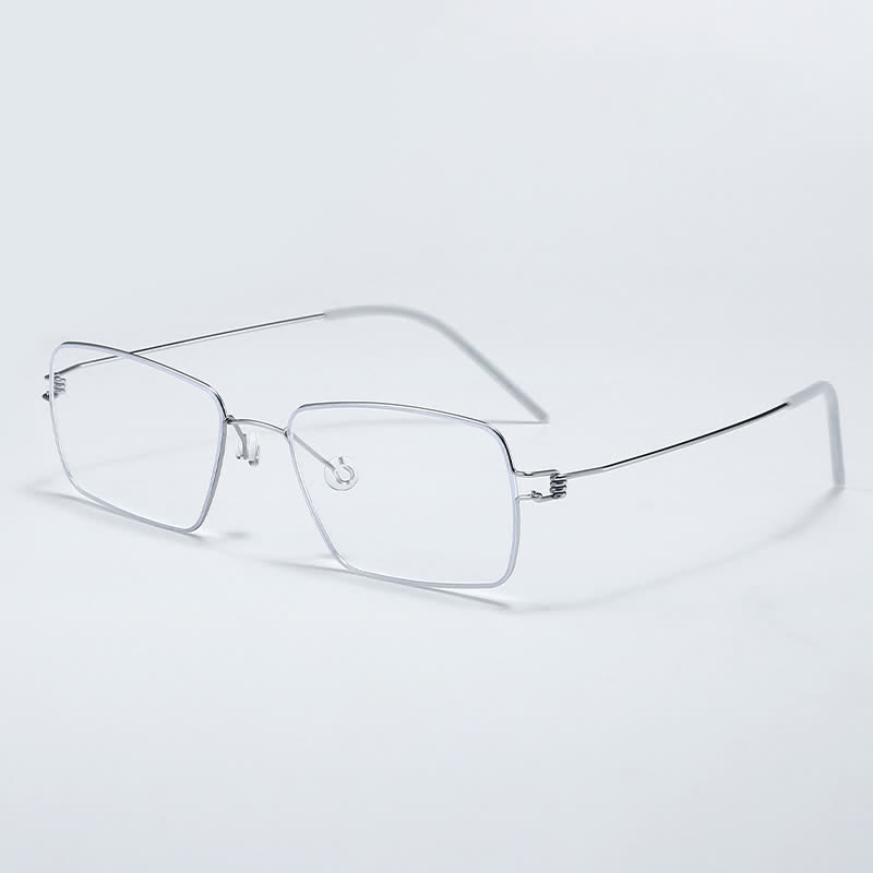 Spykay™ EG26905 Retro Simple Rectangle Frame Anti-blue Light Hipster Glasses - Silver - image 7