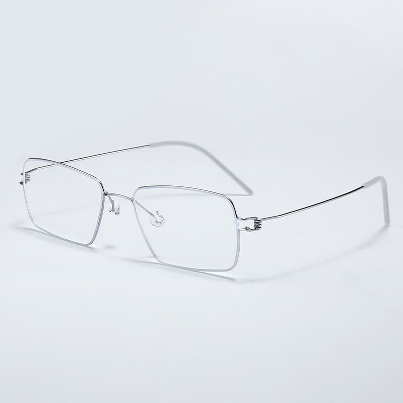 Spykay™ EG26905 Retro Simple Rectangle Frame Anti-blue Light Hipster Glasses - Silver - image 7