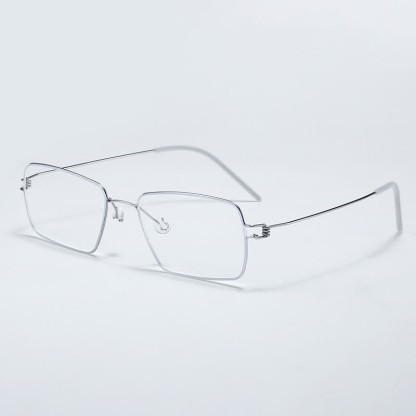 Spykay™ EG26905 Retro Simple Rectangle Frame Anti-blue Light Hipster Glasses - Silver - image 7
