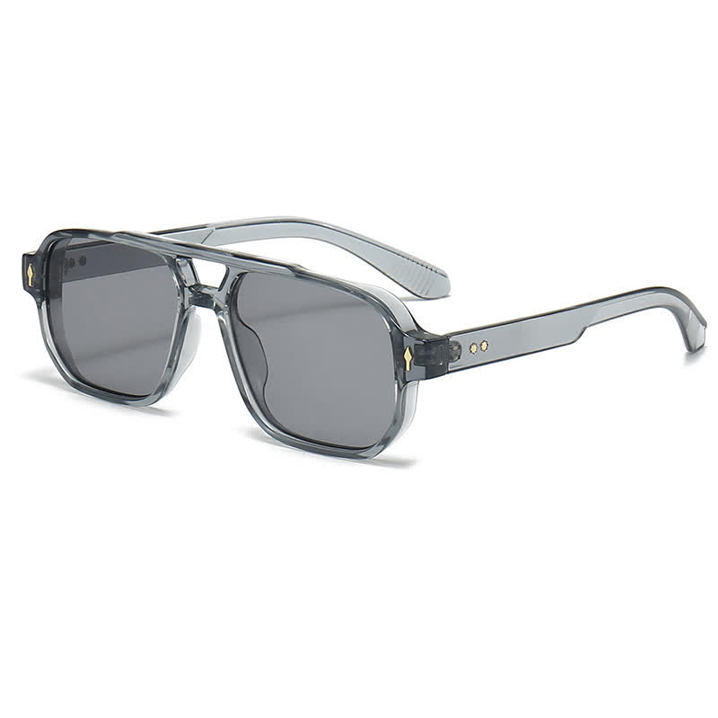 Spykay™ SG61003 Square Frame Double Bridges Vintage Arrow Sunglasses - Grey - image 14