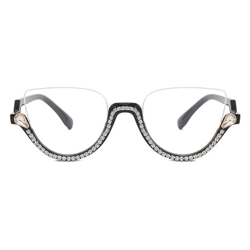 Spykay™ EG26687 Cat-Eye Frame Rhinestone Decor Semi-Rimless Glasses - image 15
