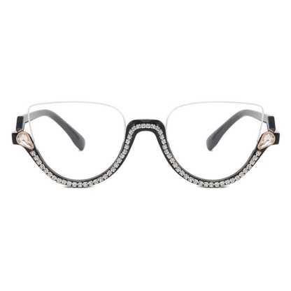 Spykay™ EG26687 Cat-Eye Frame Rhinestone Decor Semi-Rimless Glasses - image 15