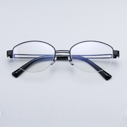 Spykay™ EG26704 Oval Titanium Frame Hollow-out Temples Anti-blue Light Fashion Glasses