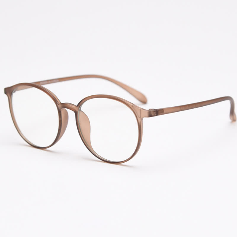 Spykay™ EG26865 Large Round Frame Anti-blue Light Simple Classic Lightweight Glasses  - Matte Brown - image 25