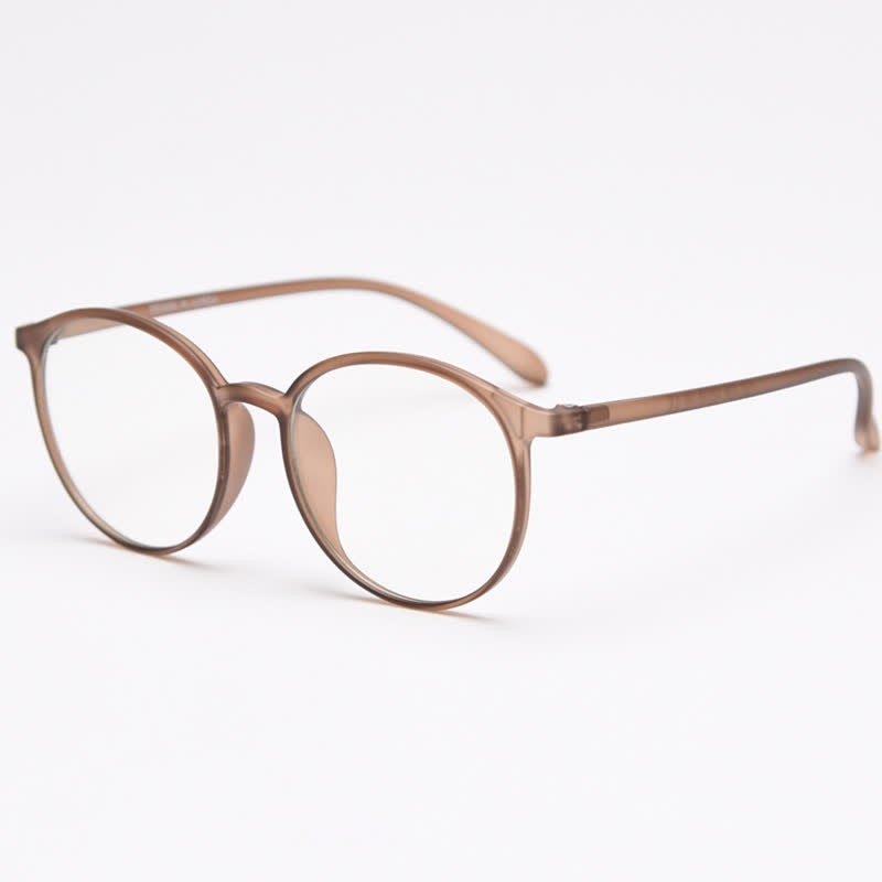 Spykay™ EG26865 Large Round Frame Anti-blue Light Simple Classic Lightweight Glasses  - Matte Brown - image 25