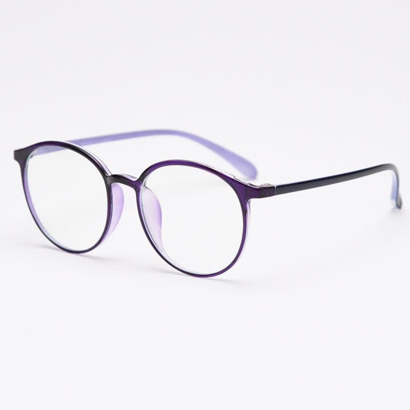 Spykay™ EG26865 Large Round Frame Anti-blue Light Simple Classic Lightweight Glasses  - Purple - image 9
