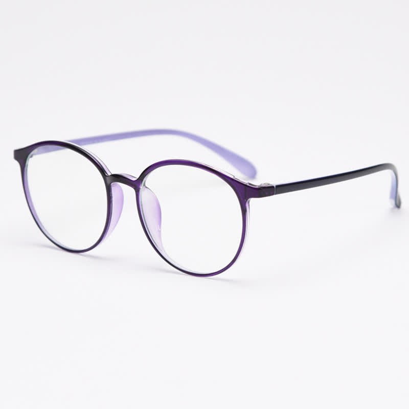 Spykay™ EG26865 Large Round Frame Anti-blue Light Simple Classic Lightweight Glasses  - Purple - image 9