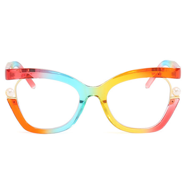 Spykay™ EG26758 Anti-blue Light Pearl Decor Irregular Oversized Eyeglasses - image 8