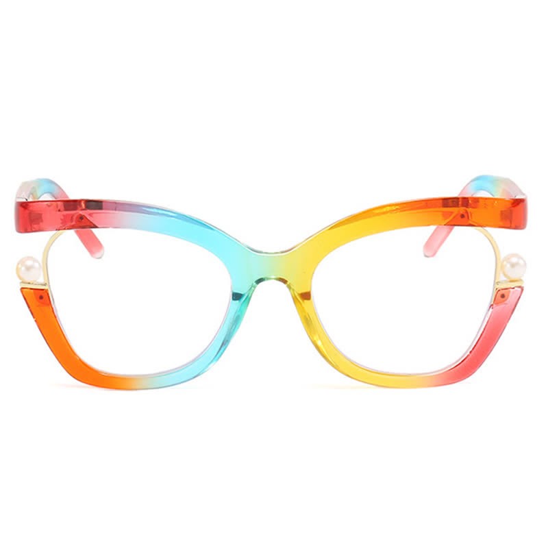 Spykay™ EG26758 Anti-blue Light Pearl Decor Irregular Oversized Eyeglasses - image 8