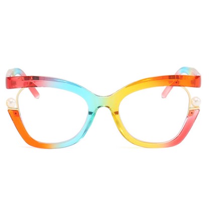 Spykay™ EG26758 Anti-blue Light Pearl Decor Irregular Oversized Eyeglasses - image 8