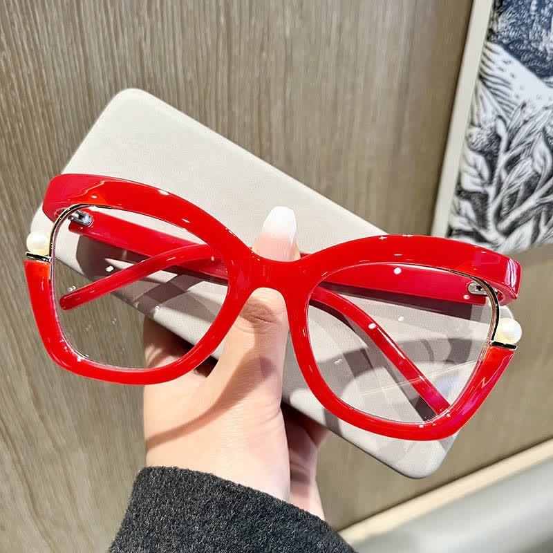 Spykay™ EG26758 Anti-blue Light Pearl Decor Irregular Oversized Eyeglasses - image 12