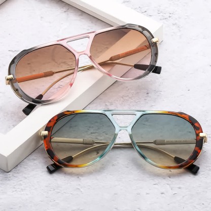 Spykay™ SG60737 Double Bridges Tortoiseshell Oval Frame Sunglasses - image 17